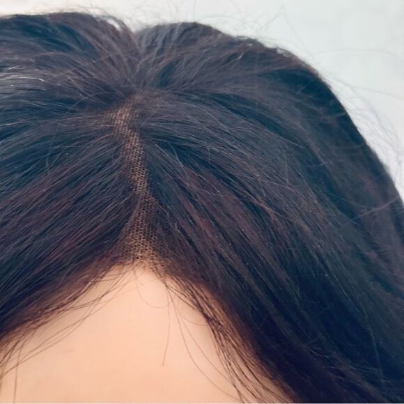 Unbranded Black & Burgundy Human Hair Lace Front Wig Size Average - Picture 2 of 15